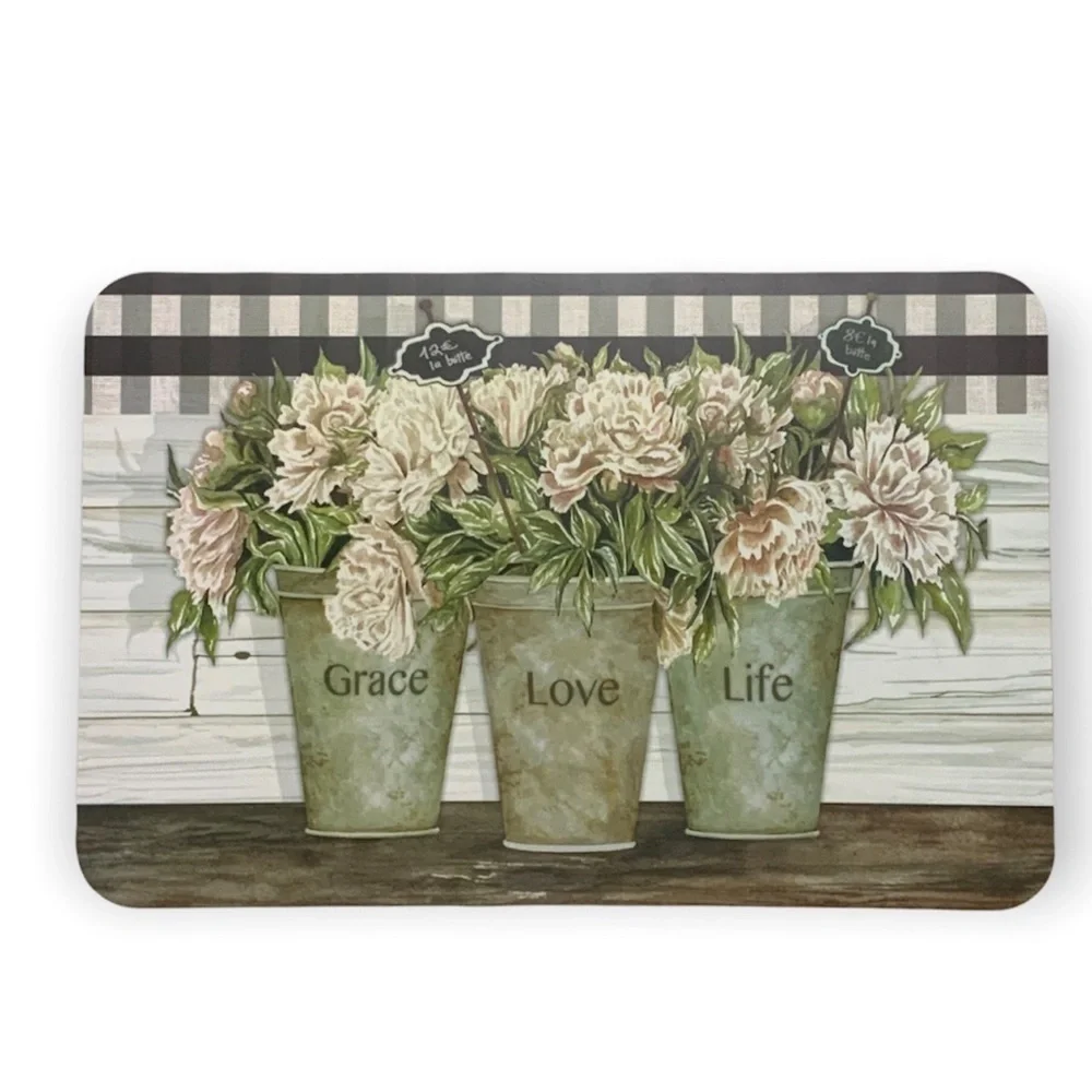 CounterArt Vintage Farmhouse Placemats Reversible Rectangular Placemat Set of 4